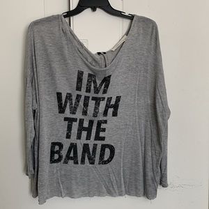 Vintage Havana I’m With the Band dolman long sleeve rayon shirt